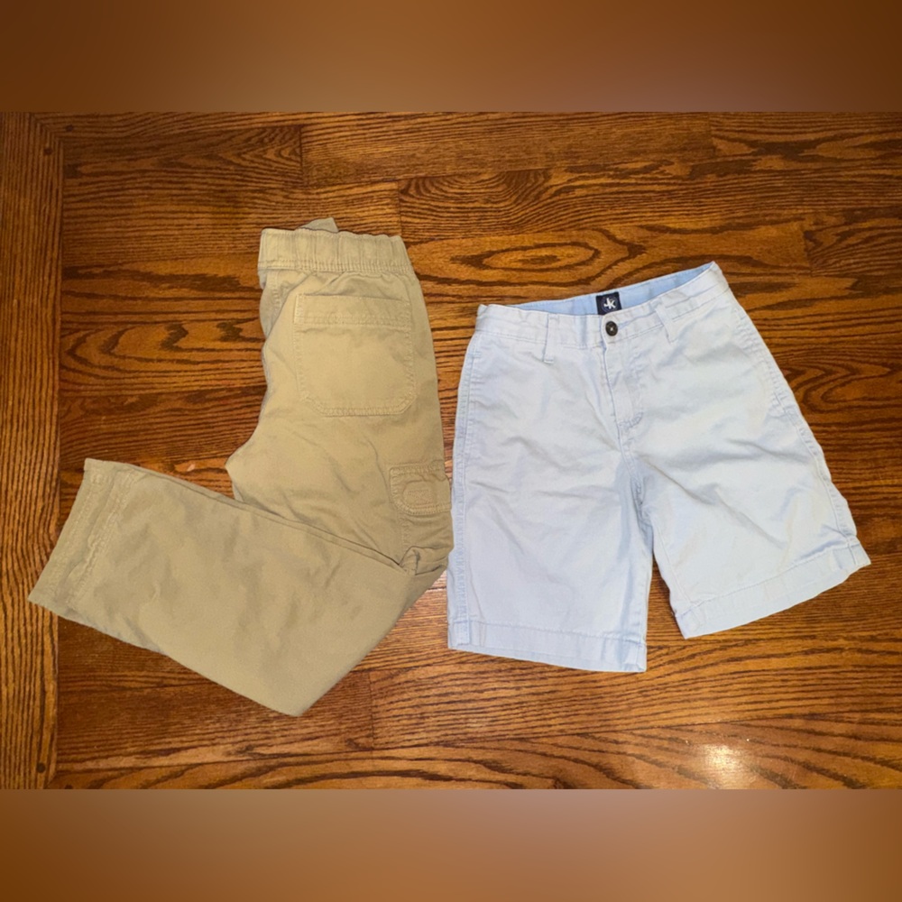 Boy’s Tan khaki Pants and Light Blue Shorts
